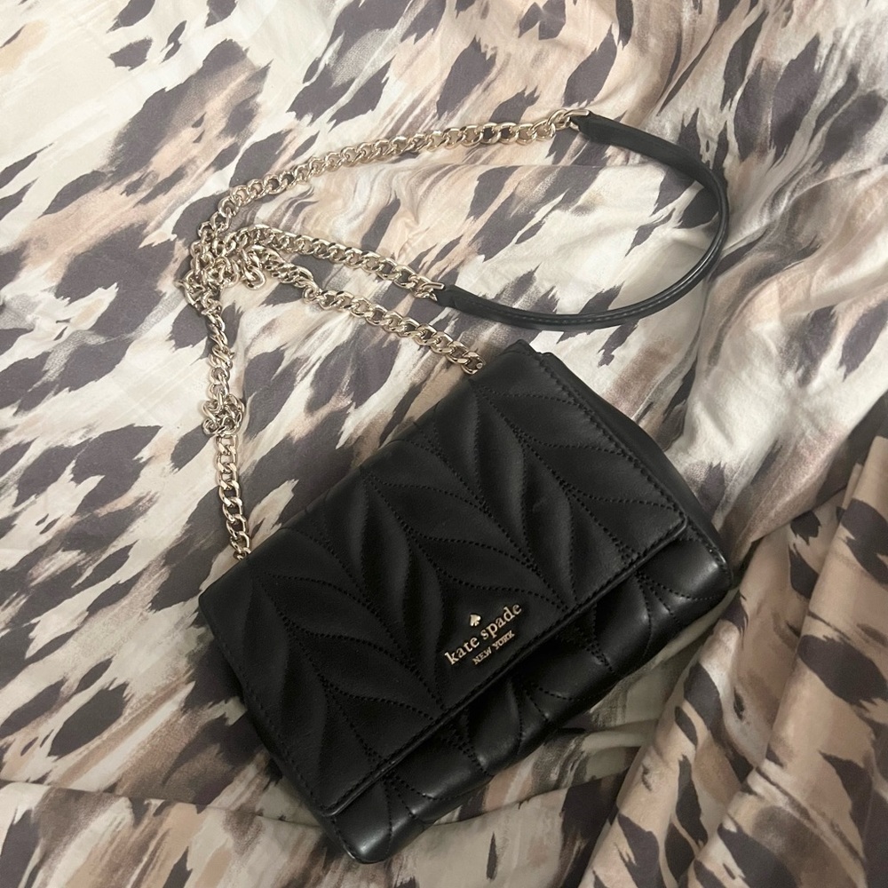 Kate Spade Black Quilted Chain Shoulder Bag